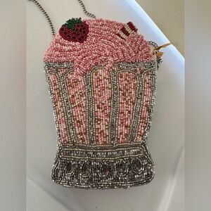 Viral Beaded bag Pink Milkshake Clutch